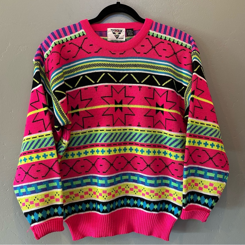 Vintage Tyrolia 80s neon sweater.